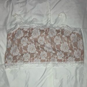 Floral Lace Overlay Crop Top